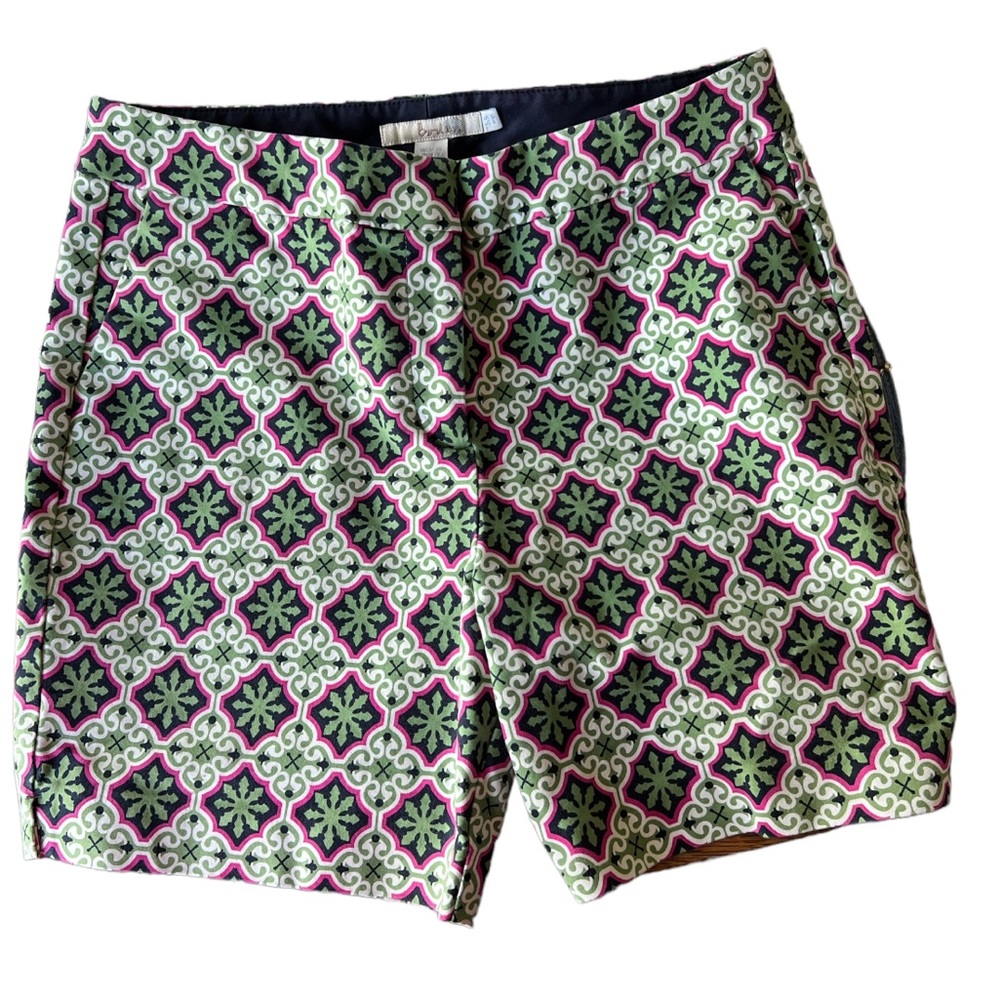 Boden Women’s 6” Richmond Shorts Preppy Patterned Flat Front Multicolored Sz 6